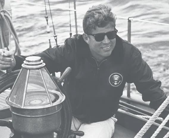 JFK wearing the AO Saratoga