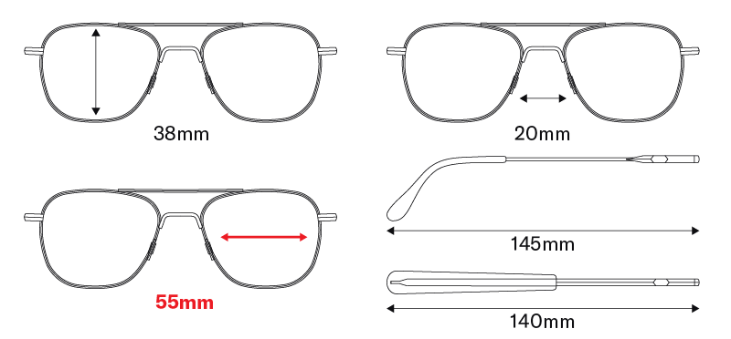 migliore dimensione del telaio, una lente, come controllare la dimensione degli occhiali da sole