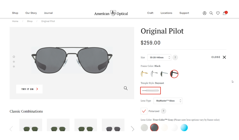 Immagine per come funziona la personalizzazione degli occhiali da sole